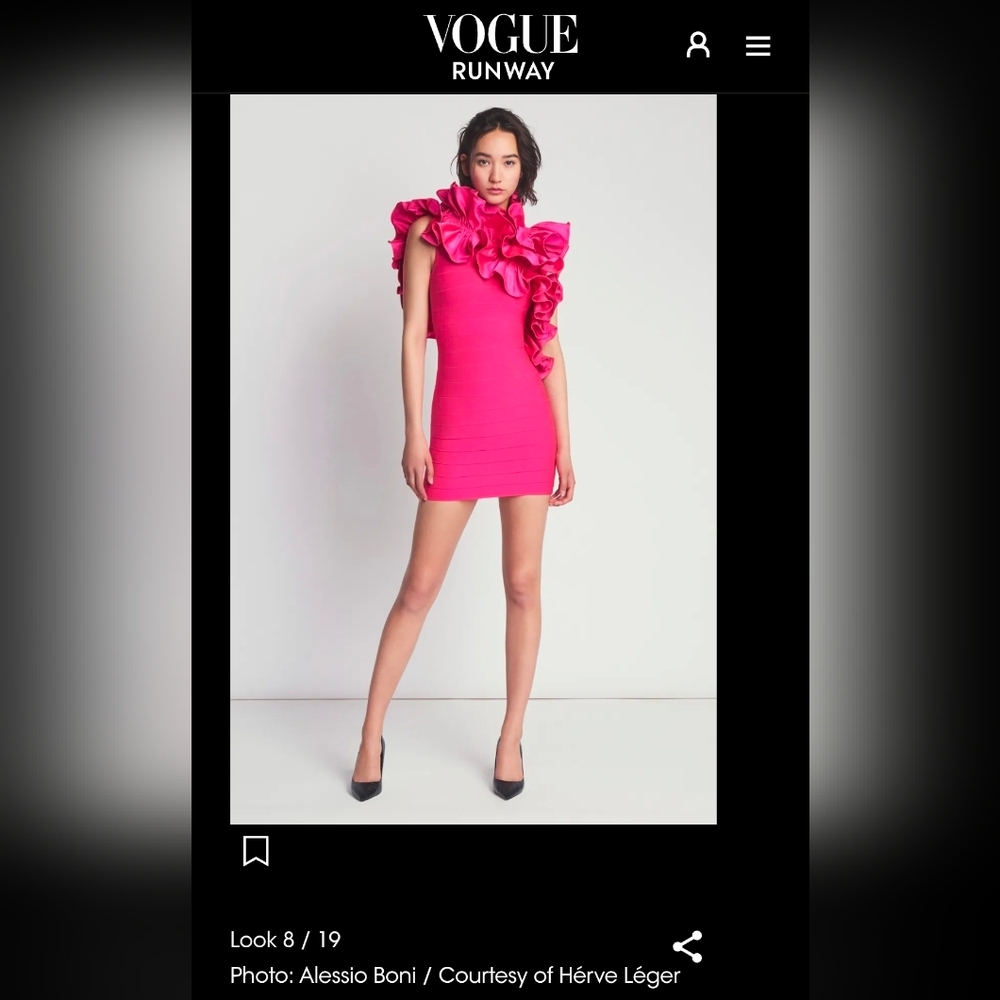 NWT Hervé Léger ruffled bandage mini dress Size XS - Picture 4 of 16
